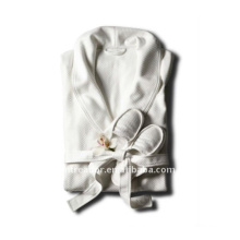 white hotel waffle bathrobe